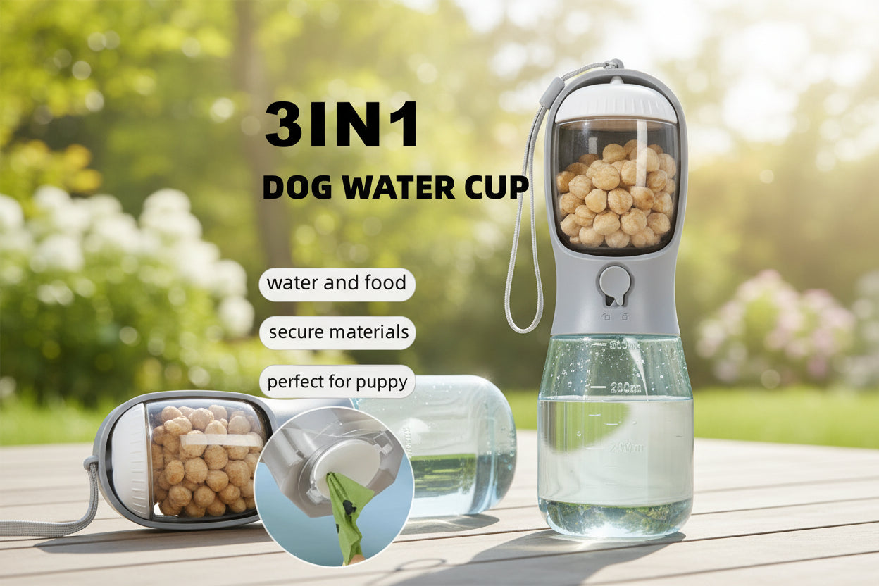 3‑in‑1 Portable Dog Water Bottle - Trendora