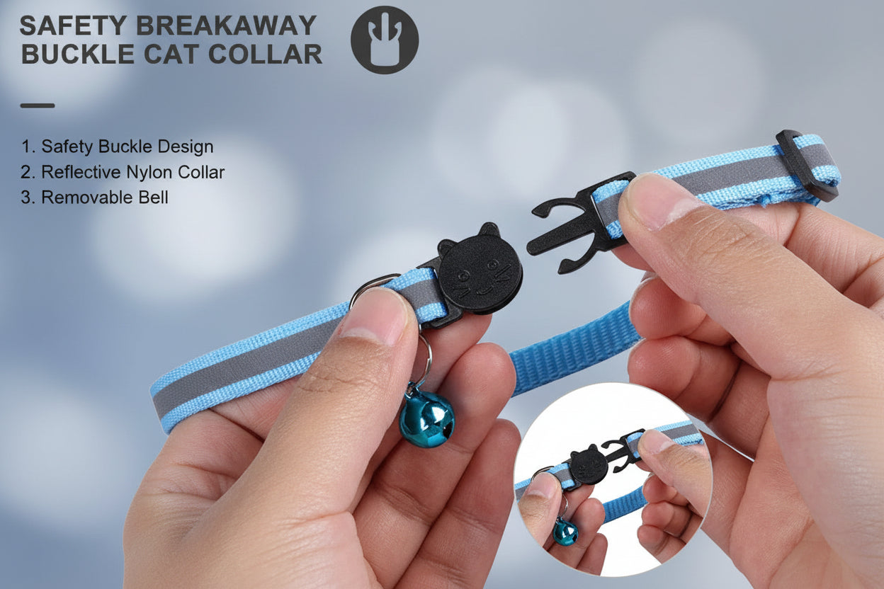 Reflective Pet Collar with Airtag Holder - Trendora