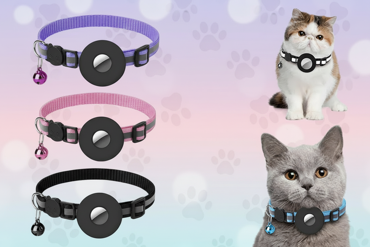 Reflective Pet Collar with Airtag Holder - Trendora