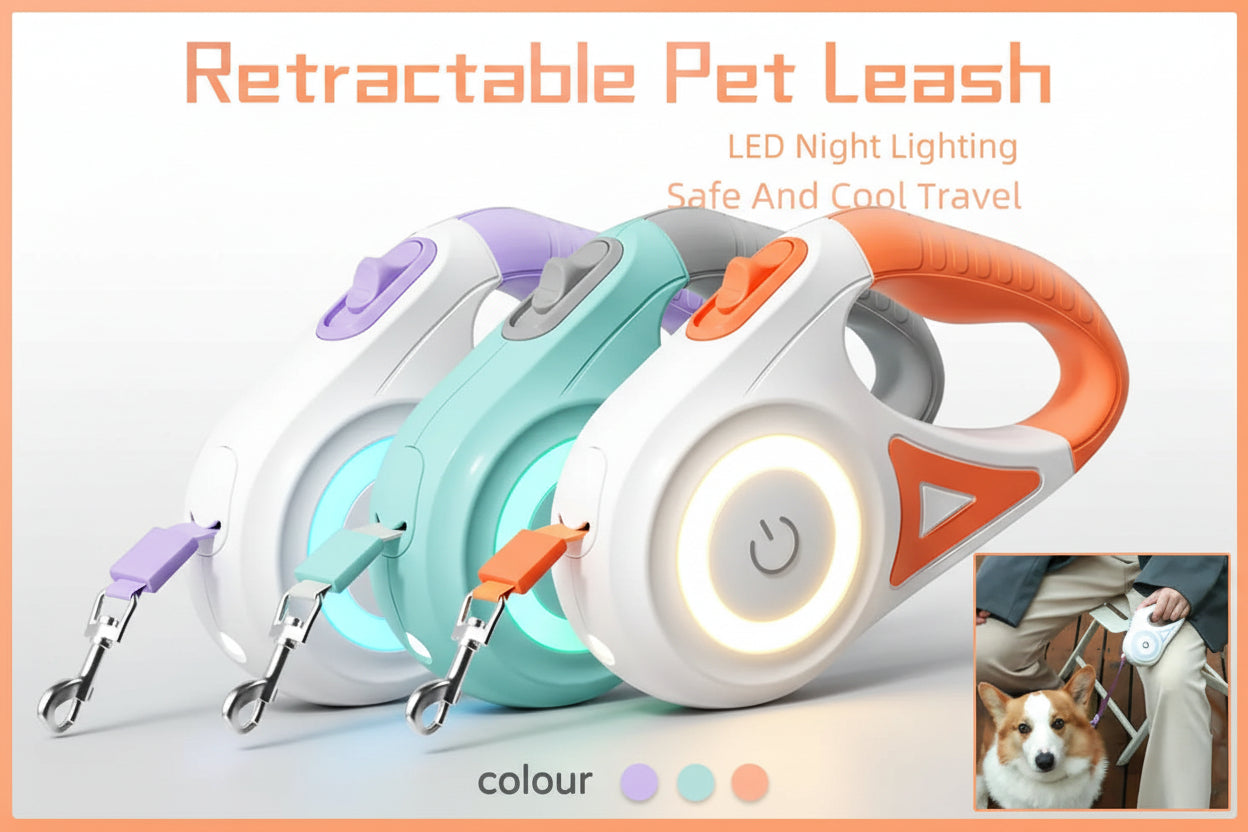 Retractable Dog Leash with Spotlight - Trendora