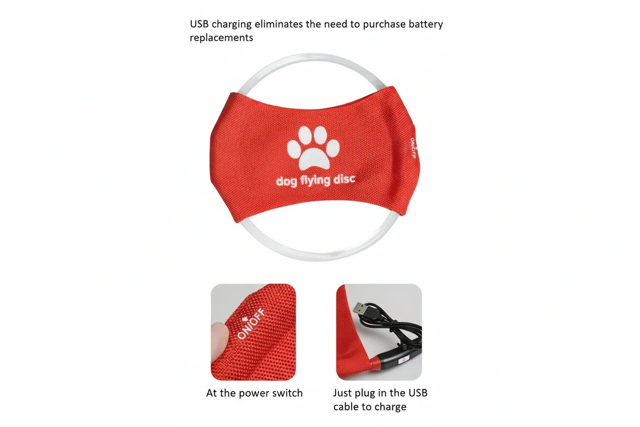 LED Dog Flying Disc - USB - Trendora
