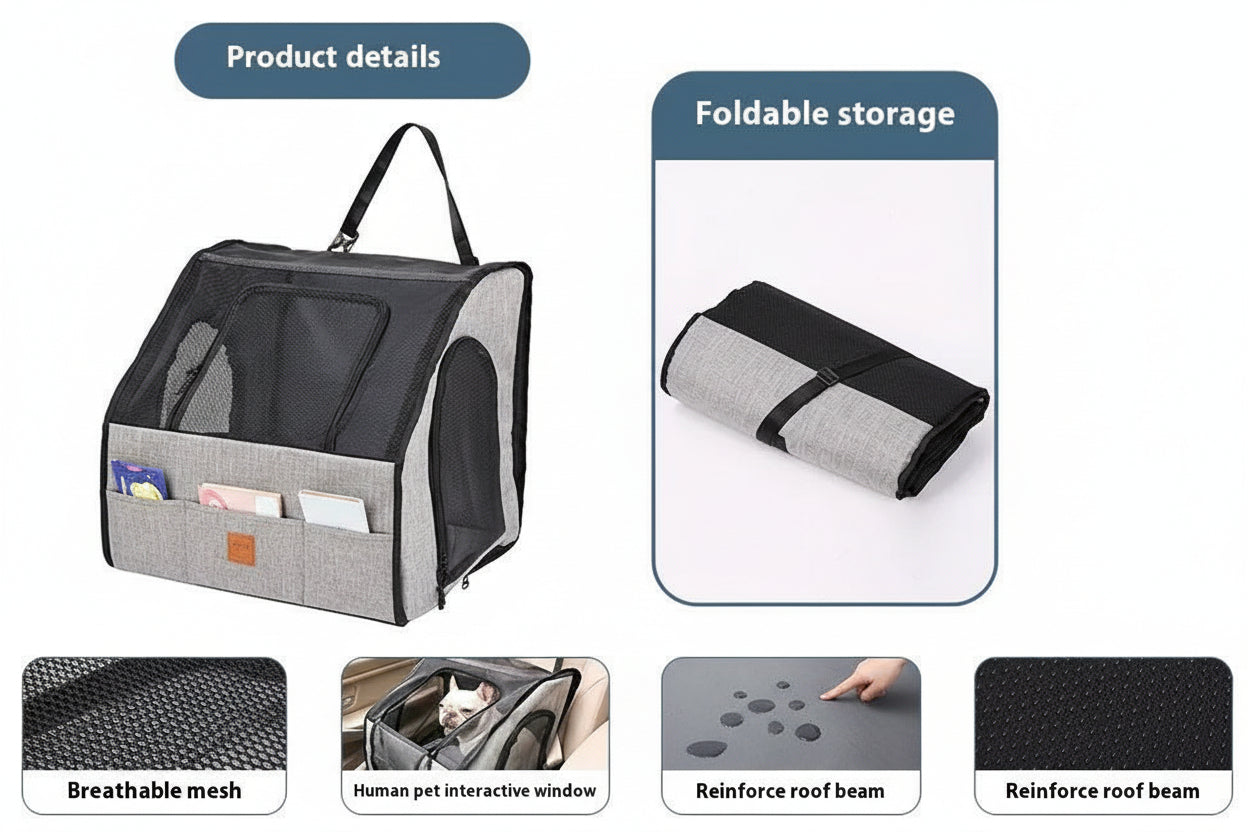 Portable Foldable Car Pet Cage - Trendora