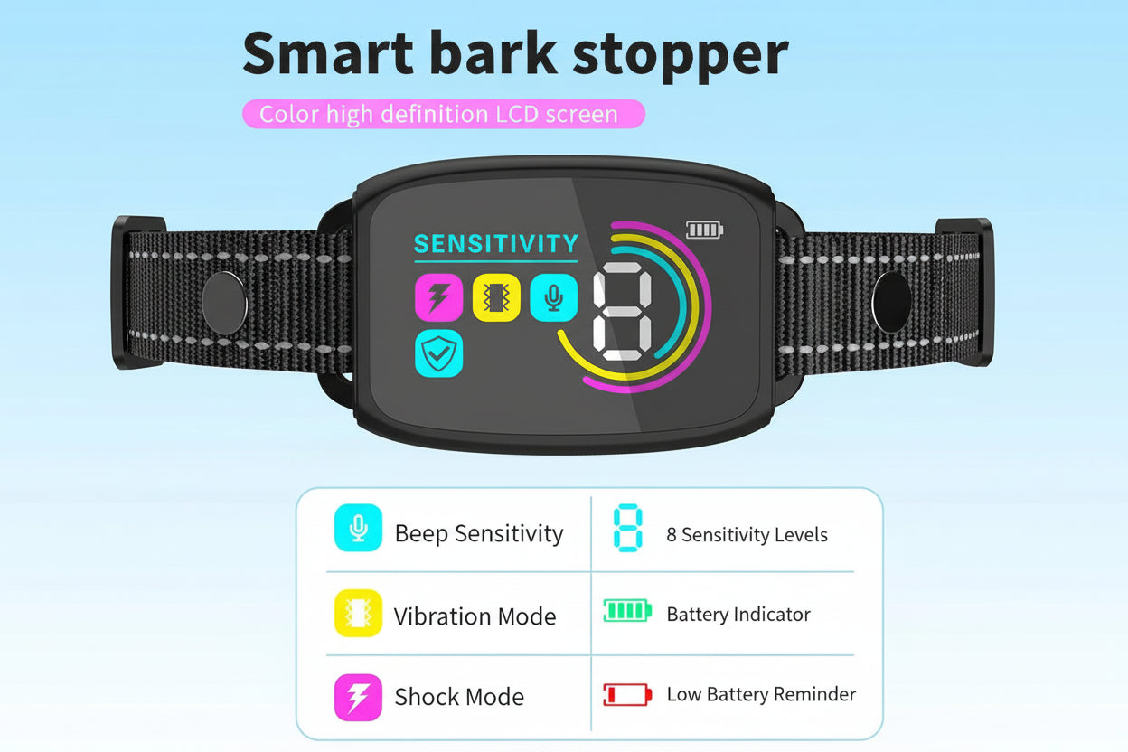 Smart Rechargeable Anti‑Bark Dog Collar - Trendora