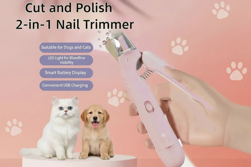 2‑in‑1 Pet Nail Clippers with LED Light - Trendora