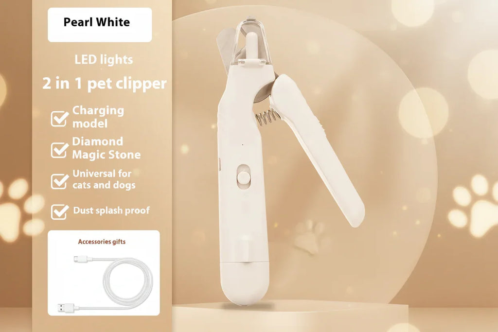 2‑in‑1 Pet Nail Clippers with LED Light - Trendora